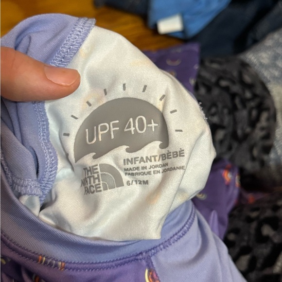 The North Face Purple One Piece Swim with Logo Pattern - Picture 2 of 4